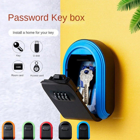 Wall Mounted Key Storage 4 Digit Combination Key Safe Storage Lock Box Plastic Key Safe Box Indoor Outdoor Use For Home Office